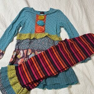 ZaZa Couture- a European Brand. Girls Dress with Ruffle Pants.